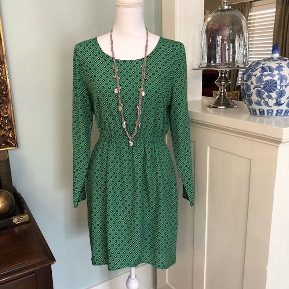 J. Crew Dresses & Skirts - J Crew Tulip Hem Green Dress Long Sleeve
